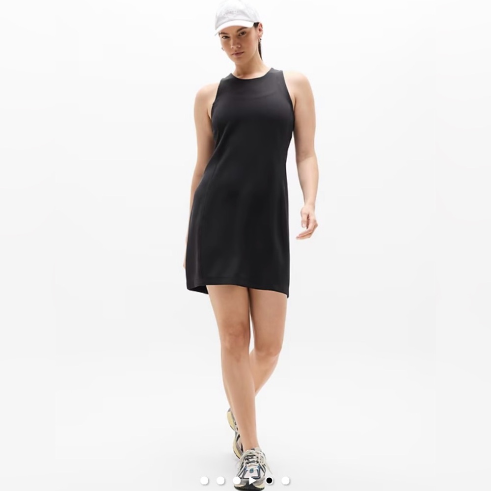 Athleta | Seasoft Rib Mini Tank Dress Black Size Medium Petite - Picture 3 of 12